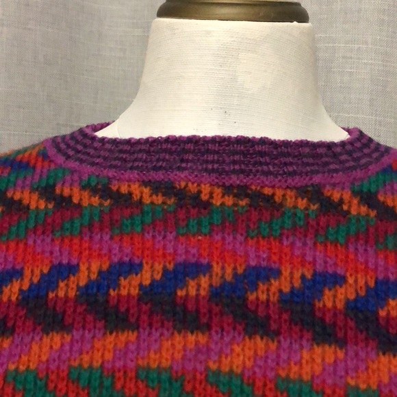 Vintage Wendy Lawrence Wool Sweater-Vibrant Pattern-Like New Condition - Picture 5 of 17